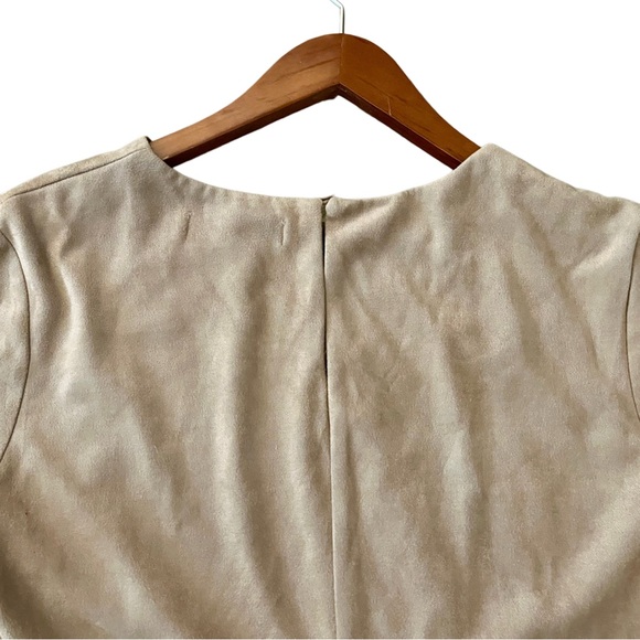 B.Original Faux Suede Bell Sleeve Top Boho Chic Camel Tan Size M - Picture 7 of 10